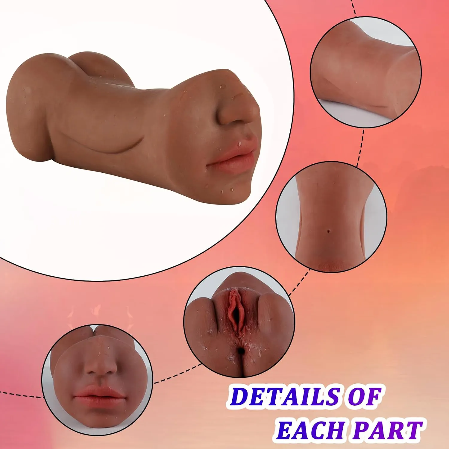 تدليك الزب مزدوج الرأس الجيل السادس مع مهبل صناعي
